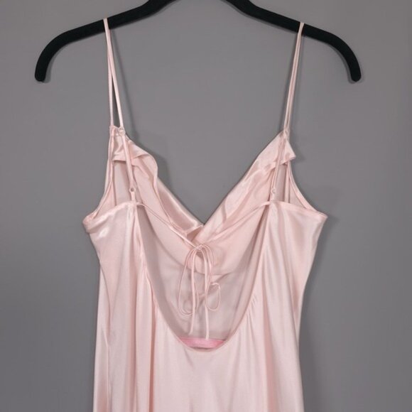 VICTORIA'S SECRET Vintage 100% SILK Charmeuse Maxi Slip Dress MEDIUM Blush Pink - Picture 6 of 10